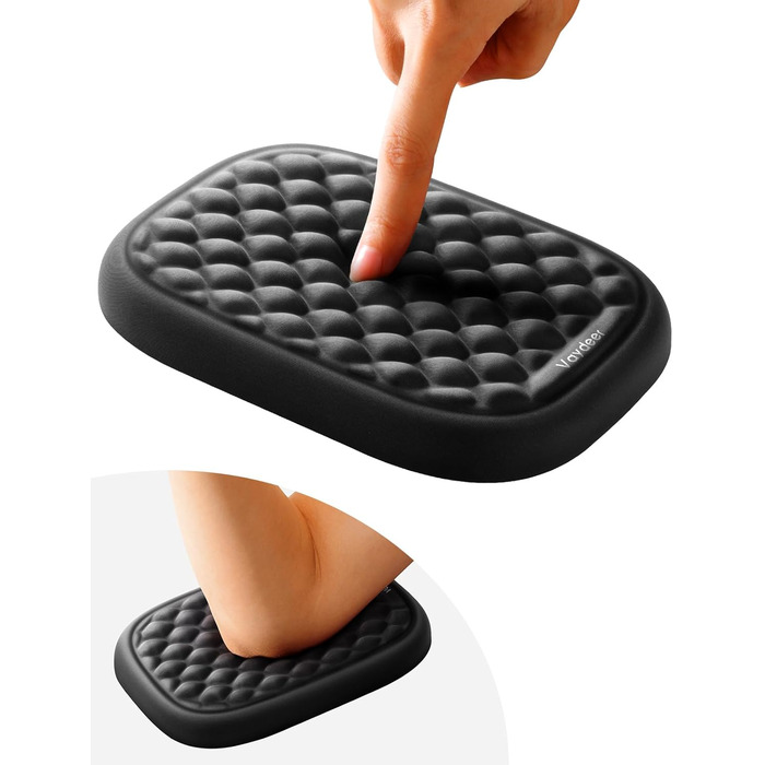 Підставка для зап'ястя та ліктя VAYDEER - 2 шт. з Memory Foam для клавіатури та столу. Зменшує навантаження на руки та лікті. Чорний колір