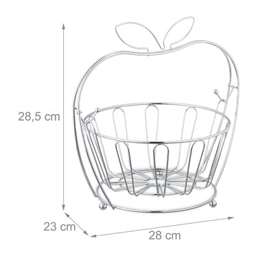 Relaxdays Fruit Bowl 'Apple' made of Metal