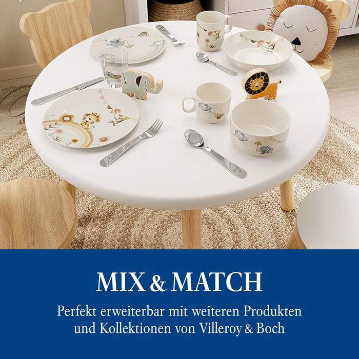 Дитячий набір столових приборів Villeroy & Boch Boho Kids (4 шт.) - нержавіюча сталь, сріблястий/платиновий, придатний для миття в посудомийній машині