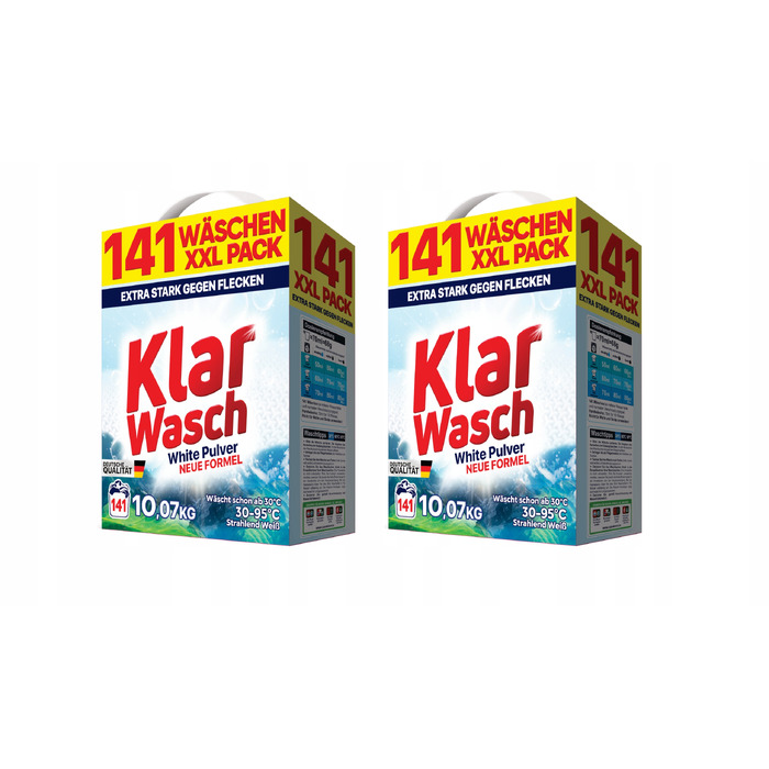 Пральний порошок Klar Wash для білого прання, 10,07 кг