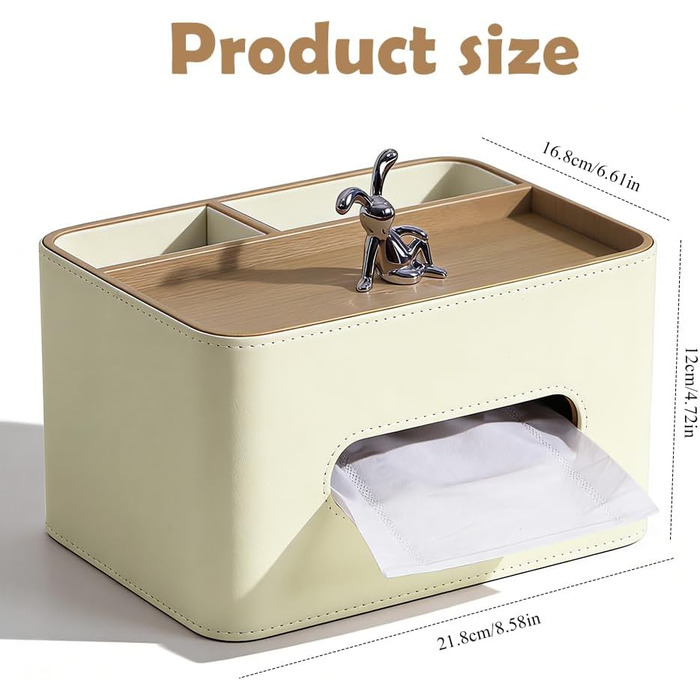 Склянка для серветок з PU-шкіри з 2 відділеннями, органайзер для косметики, настільний органайзер для офісу, дому, ванної кімнати