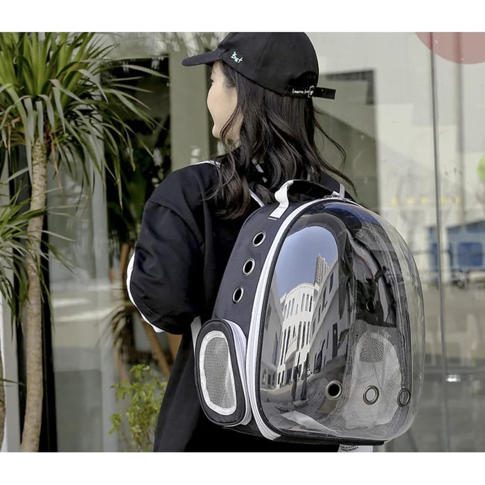 Рюкзак для тварин з прозорим плексигласом, дихаючий, капсула для тварин до 5 кг, 23309