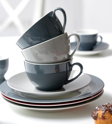 Ritzenhoff & Breker Doppio: 8-частинний порцеляновий сервіс для кави (антрацит)