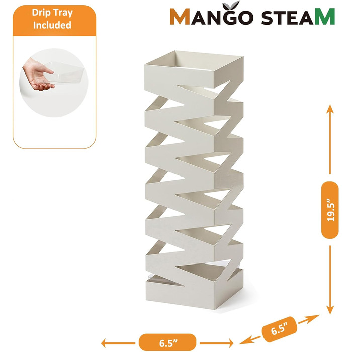 Стійка для парасольки Mango Steam Quadratisch, чорна (білий принт)