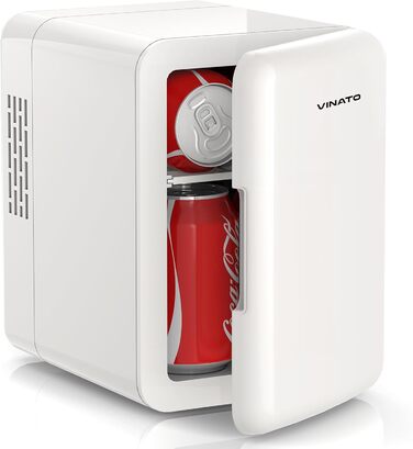 Міні-холодильник VINATO для косметики, 4L з LED-дзеркалом, 220V/12V, з функцією охолодження/нагріву, для авто, офісу, спальні, гуртожитку