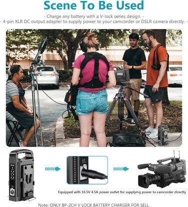 Зарядний пристрій Neewer з 2 каналами V-Mount/V Lock, DC 16,5V, для камер та освітлення