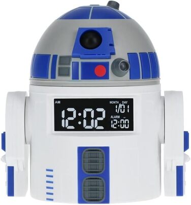 R2D2 Alarm Clock - Officially Licensed Star Wars Merchandise, with R2D2 sounds, perfect decoration for Star Wars fans with an alarm timer, powered by USB