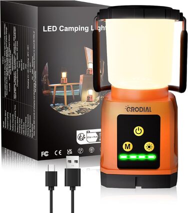 CRODIAL LED Camping Lantern Rechargeable, Camping Essentials 5000mAh Power Bank, Waterproof Camping Tent Light, Lanterns for Power Outages, Hurricane, Emergency, Hiking, Outdoor