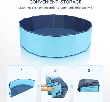 Dog Pool 120 cm Swimming Pool for Small Dogs, Foldable Pet Splash Pool, Dog Bathtub Pool for Dog Cat, Eco-Friendly PVC Swimming Pool
