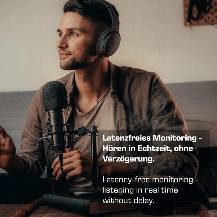 USB мікрофон DOCKIN® MP2000 для ПК, геймінгу, подкастів та стрімінгу - мікрофон з USB для запису звуку з важким штативом. Якість звуку 130dB.