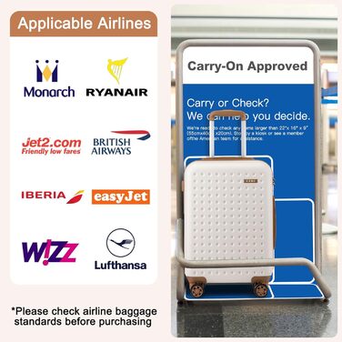 Чохол-валіза KONO, валіза-чемодан, ручна валіза 75x48x29 см, ABS пластик, з TSA замком, білий