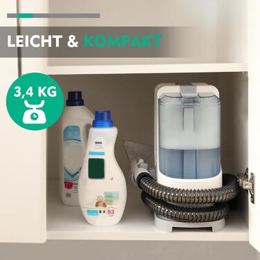 Портативний пилосос для миття килимів та диванів HAUSHOF, StainZapper, 400W, білий/сірий