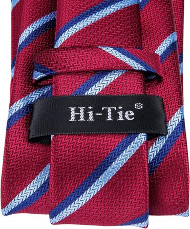 Комплект чоловічих краваток Hi-Tie Classic (4 шт): шовкові краватки, нагрудна хустка, запонки, зажим для краватки, однотонні та з візерунком Paisley