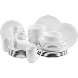 MÄSER 931523 Barca Dinnerware Set for 6 People, 30-Piece Combination Service, Porcelain Combination Service B 30-Piece 6 Person