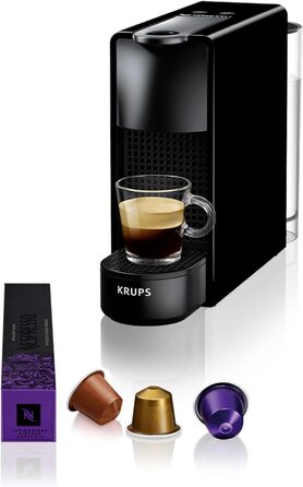 Кавова капсульна машина Nespresso Krups XN1108 Essenza Mini, 19 бар, 1260 Вт, 0,6 л, енергозбереження, чорна, без капучинатора