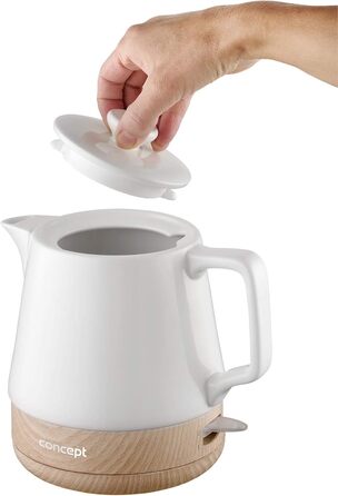 Електричний чайник CONCEPT RK0060, 1 л, білий. Керамічний, 1200 Вт, для дому