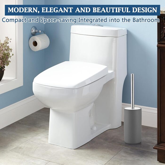 Набір для туалету GeruiKE: щітка для унітазу з керамічним тримачем (сірий матовий)