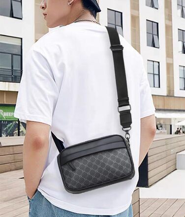 Чоловіча сумка-месенджер через плече Klein: водонепроникна сумка CrossBody з багатофункціональними кишенями для роботи та подорожей, чорна