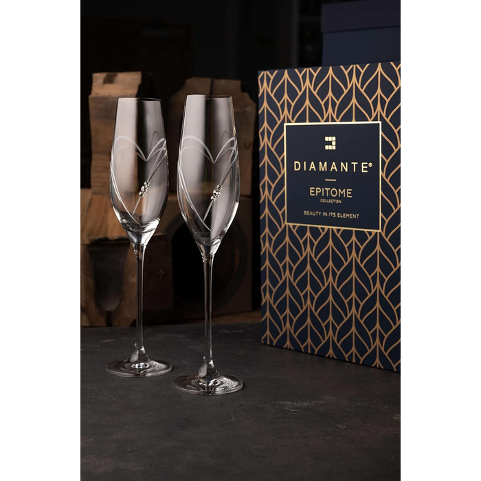 Кілька келихів для шампанського та просекко 'Серця' зі Сваровскі Swarovski - пара