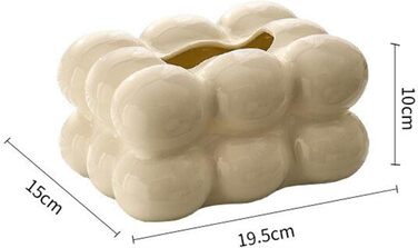 Fenteer Creative Tissue Box Cover, Rectangular Decorative Tissue Holder for Desks and Tables, Kitchen, Office, Home Decoration, White