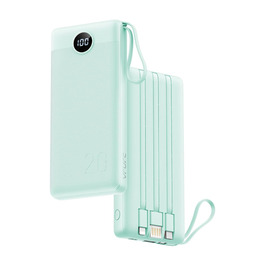 Power Bank VRURC 20000mAh з USB-C, 22.5W, LED дисплей - Зовнішній акумулятор для iPhone, Huawei та інших (Зелений)