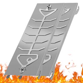 Тримач для лосося на вогні (Flammlachs) з нержавіючої сталі, посилений, 17 см, для грилів та вогнищ (комплект 2 шт, 51x11.5 см)