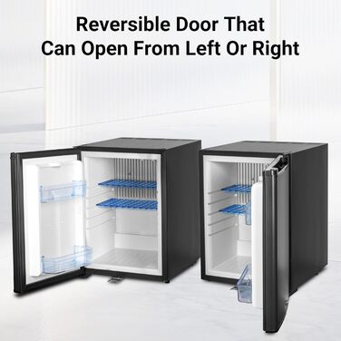 Міні-холодильник SMETA 48L з морозильною камерою, 230V. Тихий настільний холодильник для офісу, кемпінгу, спальні та готелю. Регульована температура 0-10°C, 39dB.