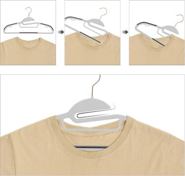 Набір вішалок SONGMICS 30 шт., для костюмів, з пластику, преміум-якість, антиковзаюче покриття, економія місця, 0,5 см товщина, гачок рожевого золота, поворот на 360°, ширина 41,5 см, світло-сірий + темно-сірий