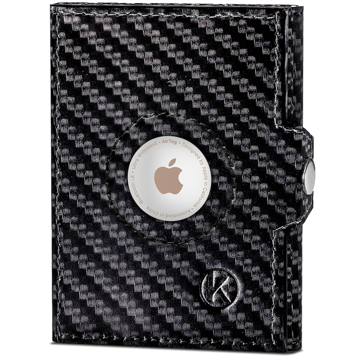 Гаманець Koruta Slim з RFID захистом та відділенням для монет (Carbon Schwarz) - картхолдер для чоловіків та жінок