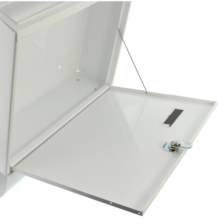 Поштова скринька Burg Wächter Vario ANT з газетницею та табличкою для імені, оцинкована сталь, формат DIN C4, 2 ключі, біла