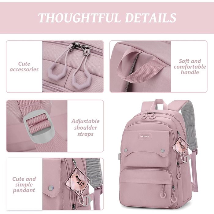 Шкільний рюкзак для дівчаток та хлопців підлітків, рюкзак для жінок та чоловіків, рюкзак для ноутбука 15,6 дюймів, повсякденний рюкзак для подорожей та навчання, водонепроникний, рюкзак для коледжу #6 фіолетовий