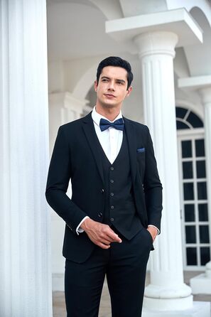 Метелик чоловічий HISDERN однотонний, регульований, для вечірки та весілля, темно-синій