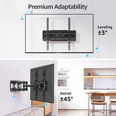 Кріплення для телевізора MOUNTUP на стіну, поворотне та нахильне, для телевізорів 26-70 дюймів (LCD, LED, Curved), до 45 кг, VESA 400x400 мм, EU0092A