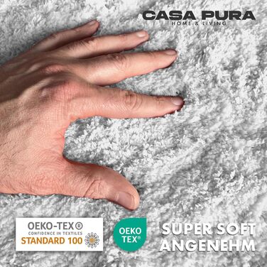 М'який килимок для ванної кімнати Casa Pura Shaggy 70x120 см, Ivory Sky (50x60 см) - антиковзаючий, миючий