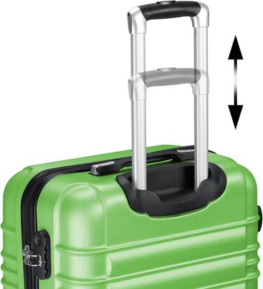 Набір валіз Zelsius 4 шт. Рожевий | ABS, з кодовим замком, 4 колеса, перегородка | Ручна валіза, набір валіз, тріумф, велика валіза (зелений)