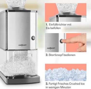 Crushed Ice Machine, Fast Crushed Ice Maker with Catch Basin, Electric Ice Crusher with 3.5L Capacity, Portable Ice Crusher Machine, Crushed Ice Machines for 15kg/h
