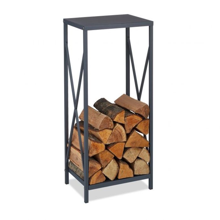 Relaxdays Grey Firewood Rack made of Steel