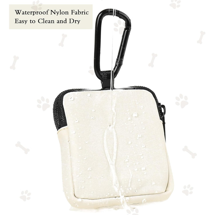 Сумка для ласощів для собак COOWONE з кликером, водонепроникна, з тримачем для пакетів, чорно-бежева
