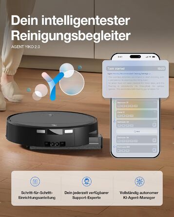 Робот-пилосос з функцією вологого прибирання ECOVACS T90 PRO Omni, 30 000 Па, PowerBoost, чорний