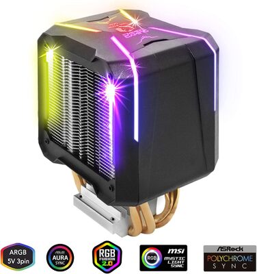 Кулер для ПК Empire Gaming Guardian V201 - RGB, 4 теплові трубки, для Intel та AMD