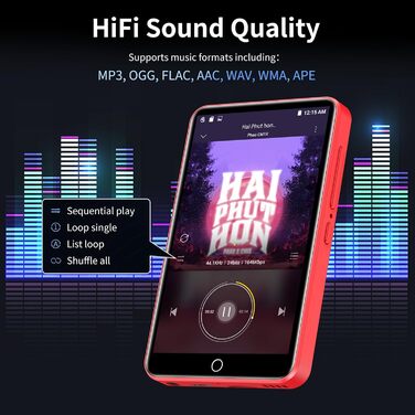 MP3 плеєр 80GB ZAQE з Wi-Fi, Bluetooth, Spotify, Android 13, сенсорний екран 4