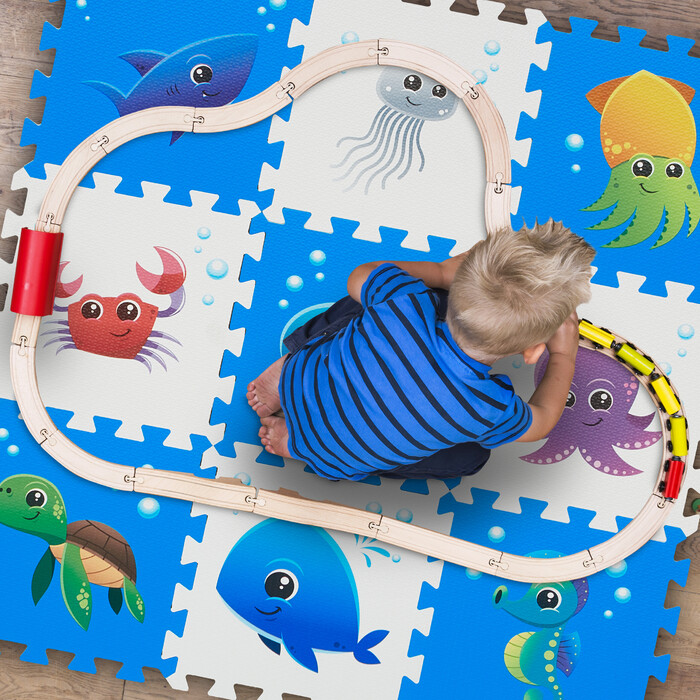 Relaxdays Puzzle Mat with Marine Animals