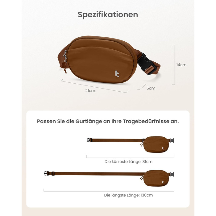 tomtoc жіноча поясна сумка-слінг з RFID захистом, 1.5 л, зелений (карамель)