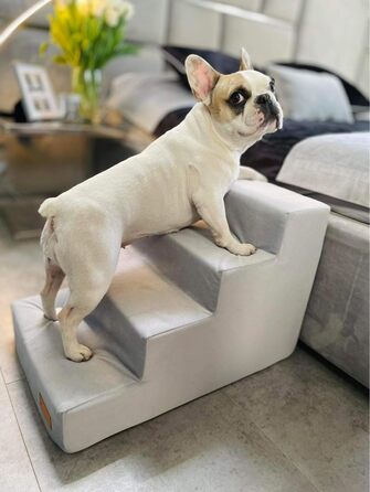 Сходинки для собак Velinda з 4 ступенями, котяча драбина, допомога у вході для домашніх тварин, матеріал - піна (темно-синій, Cord)