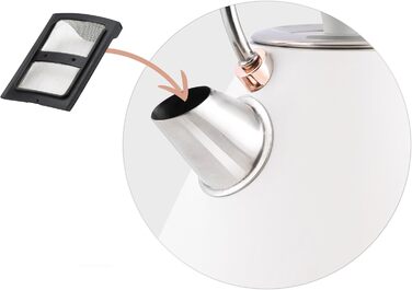 Елегантний чайник Berdsen BD-701 з термометром, 1.7L (білий)