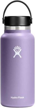 HYDRO FLASK - 1180ml (40oz) Water Bottle - Insulated Stainless Steel Water Bottle - Sports Bottle with Leak-Proof Flex Cap Lid & Strap - Dishwasher-Safe Thermos Bottle - Wide Mouth Opening - (Flex Cap, Moonshadow)