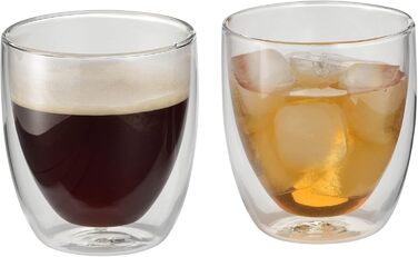 WMF Double-Walled Cappuccino Glasses Set, 6-Piece, Double-Walled Glasses 250ml, Floating Effect, Thermoglass, Heat-Resistant Tea Glass, Coffee Glass