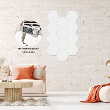 Акустичні гексагональні панелі MENAYODA, самоклеючі звукопоглинаючі шестикутні плити для стін, стелі та дверей (білі, 12 шт)