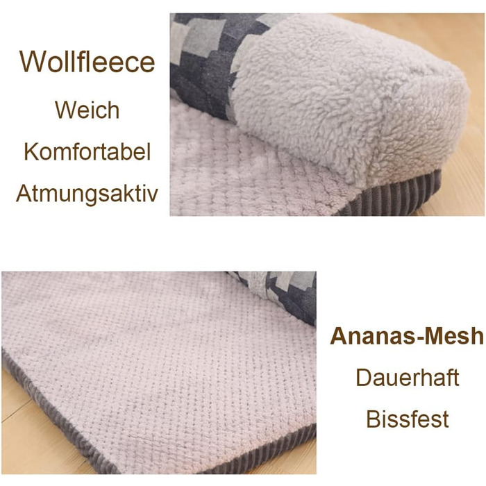 Софа для собак Nyescasa, ортопедична, нековзна, тепла, сіра, розмір S (55 x 45 x 13 см)