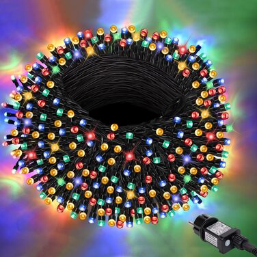 LED гірлянда для декорування приміщень та вулиці, 100 м, 800 LED, 8 режимів, таймер, пам'ять, тепле світло. Підходить для ялинки, вечірки, весілля, саду, балкону.